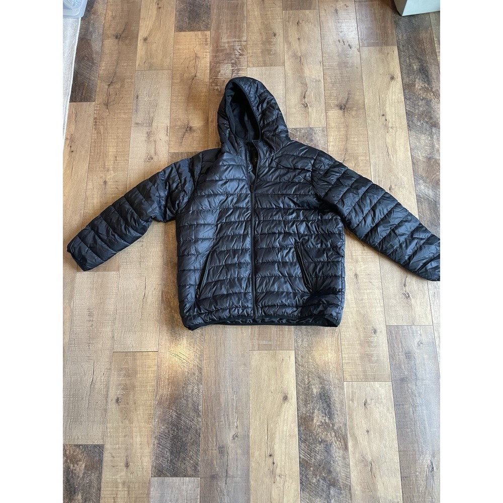 Perry Ellis Portfolio Outwear Packable Hooded Jacket Puffer Men's Size 2XL Black